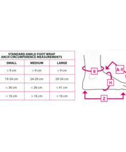 CircAid JuxtaFit Premium Ankle Foot Wrap Size Chart