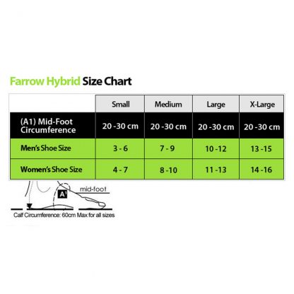 Farrow Hybrid Size Chart