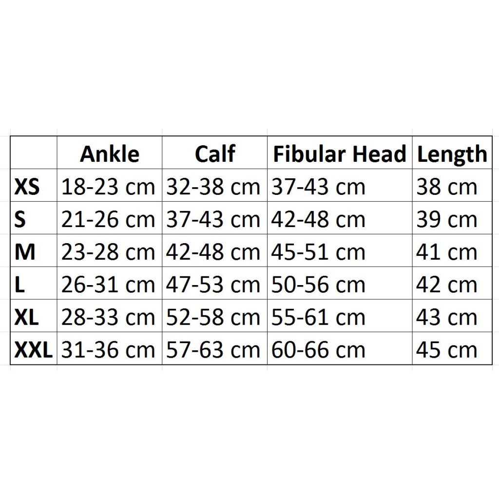 Farrow Wrap Sizing Chart