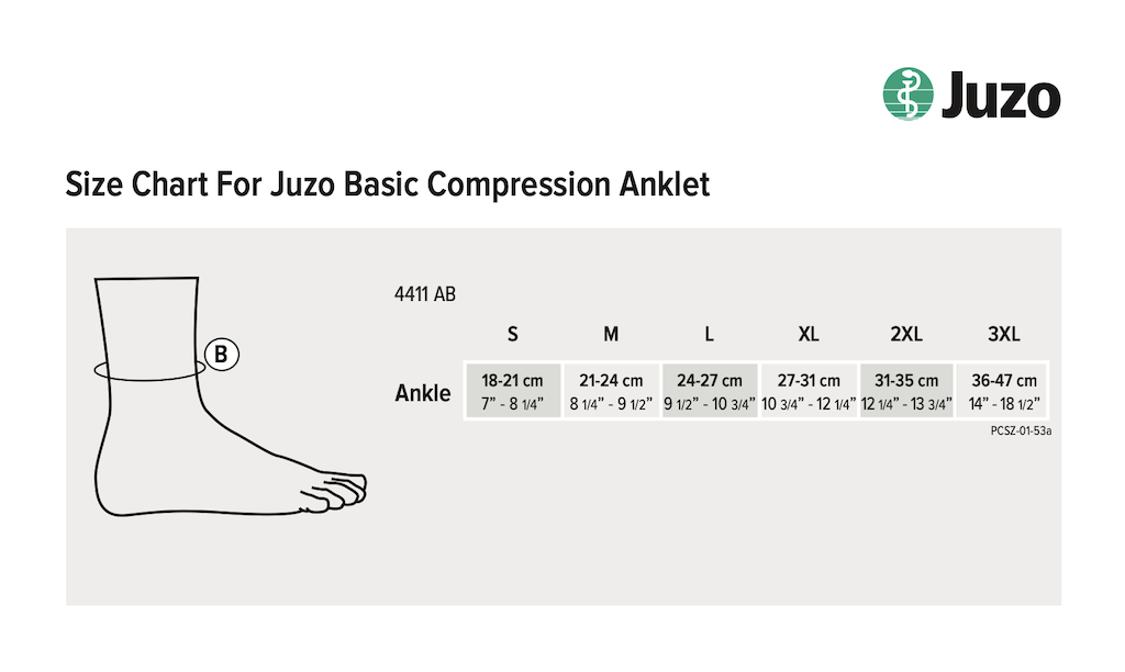 Juzo Anklet Size Chart
