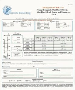 OptiFlow Upper Extremity Measuring Chart