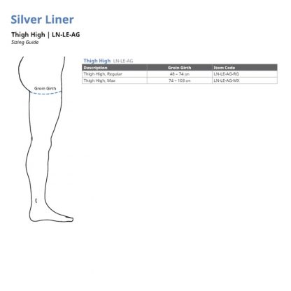 Solaris Thigh Silver Liner Size Chart