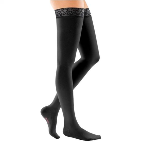 Medi Comfort Thigh High Socks - 30-40 mmHg w/ Lace Silicone Top Band - Closed Toe - Image 6