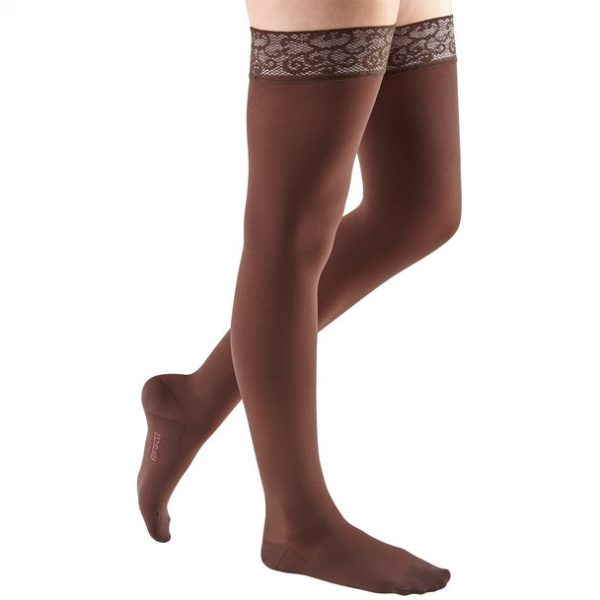 Medi Comfort Thigh High Socks - 30-40 mmHg w/ Lace Silicone Top Band - Closed Toe - Image 8