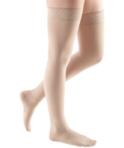 Medi Comfort Thigh High Socks - 30-40 mmHg w/ Lace Silicone Top Band - Closed Toe