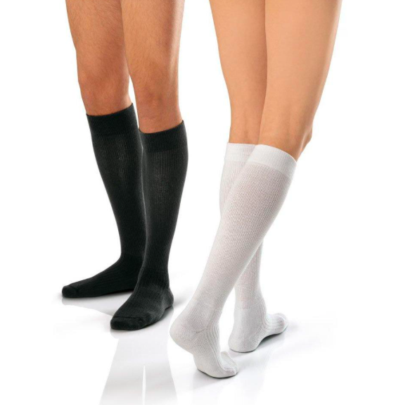 JOBST forMen Casual Compression Socks, 20-30 mmHg, Knee High, Closed Toe,  Black, X-Large Full Calf 