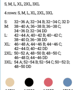 Linda Size Chart(Amoena)