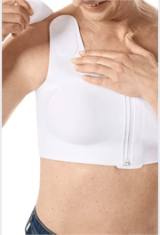 Lymph Flow Wire Free Front Closure Mastectomy Bra White, 60% OFF