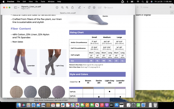 Sigvaris Linen Womens Knee Highs - Image 6