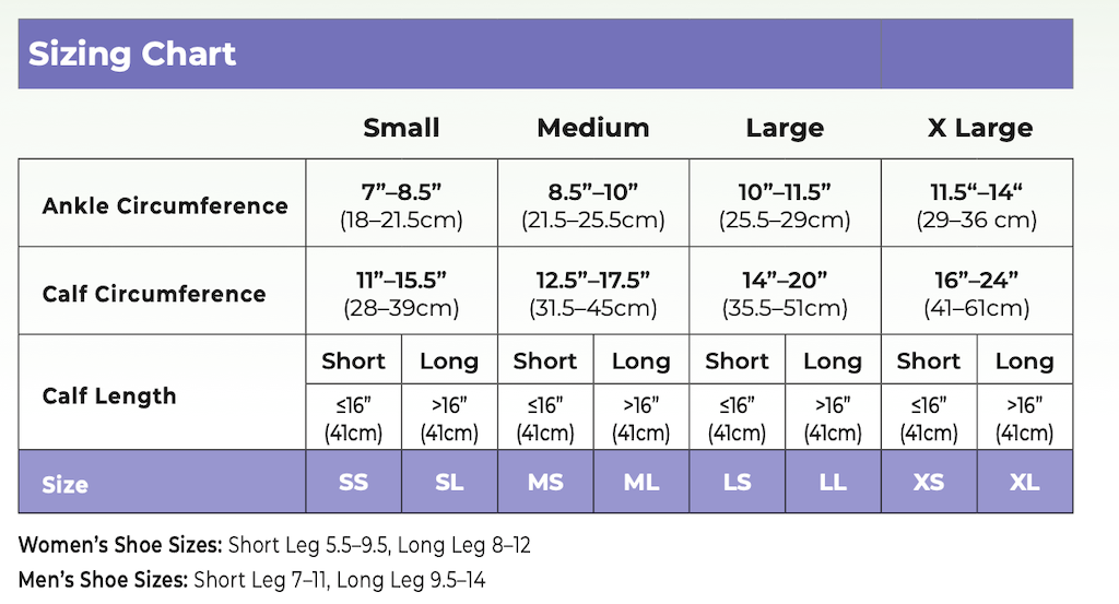 Bamboo Size Chart